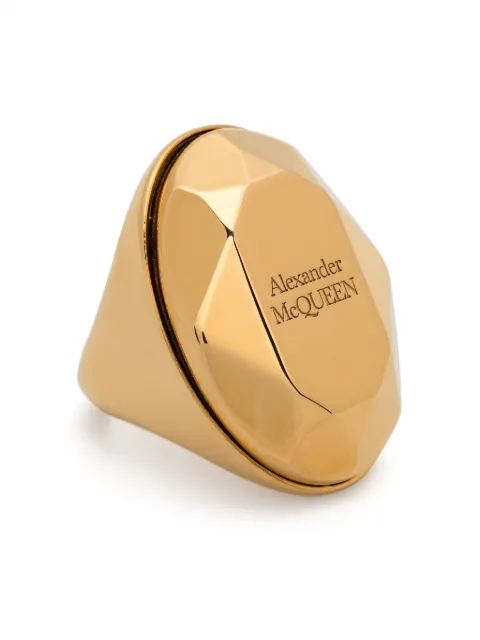 Alexander McQueen The Faceted Stone ring Gold 757452J160T