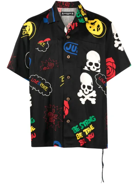 Mastermind Japan logo-print short-sleeve shirt Black MJ23E10SH051