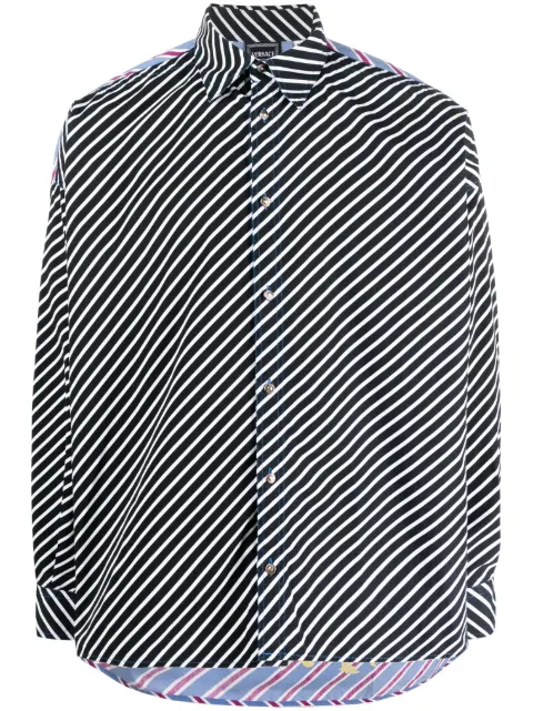 Versace Pre-Owned 1990s graphic-print striped shirt Blue VER600XC
