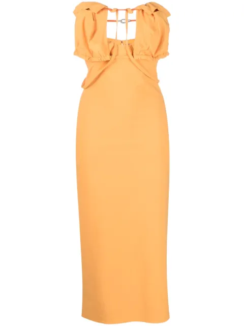 Jacquemus strap-detail sleeveless dress Orange 231DR0421084