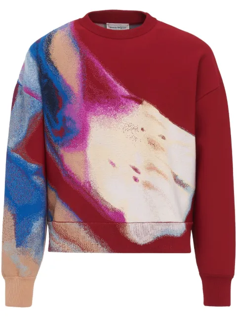 Alexander McQueen Luminous Flower jacquard jumper Red 752060Q1XHX