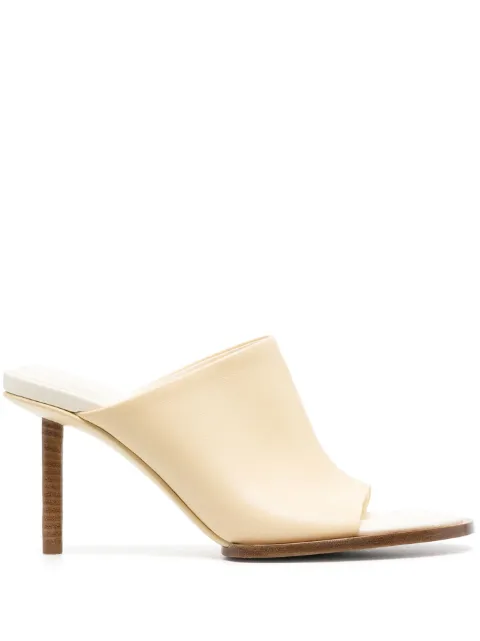 Jacquemus Les mules rond carré leather sandals Neutrals 231FO0473073