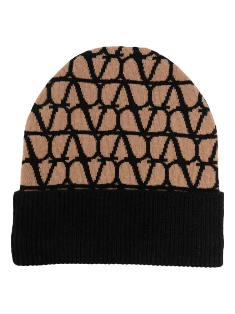 Valentino Garavani Toile Iconographe cashmere beanie Neutrals WHB01KYXY