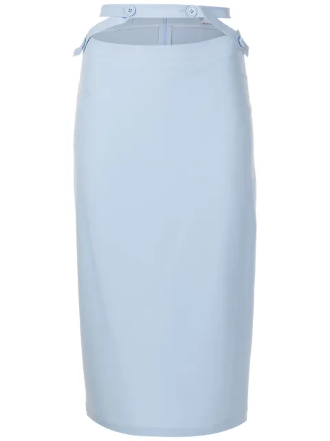 Gloria Coelho cut-out pencil skirt Blue I23S008