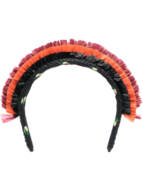 La DoubleJ Halo raffia hairband Black HEB0011RAF003SOLIDBL01