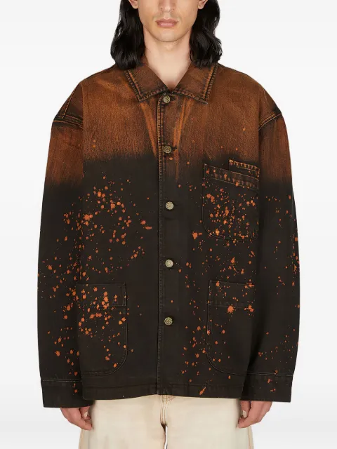 GUESS USA paint splatter-print denim jacket Black M3GU98D50O0