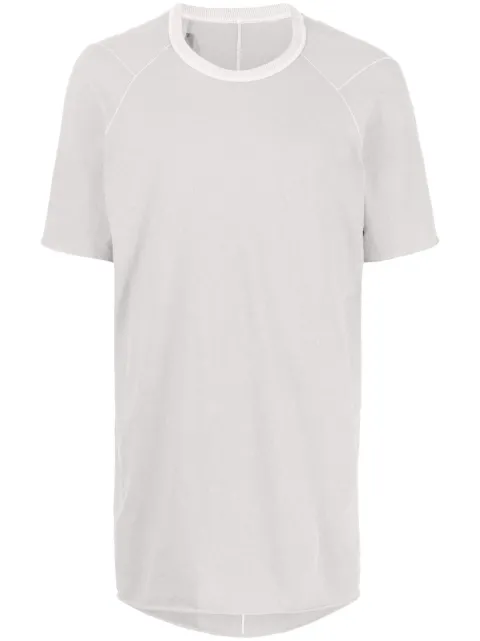 Boris Bidjan Saberi round neck longline T-shirt Grey TS21FKN00001