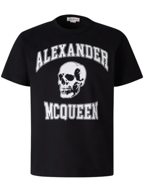 Alexander McQueen skull logo-print T-shirt Black 759442QVZ29