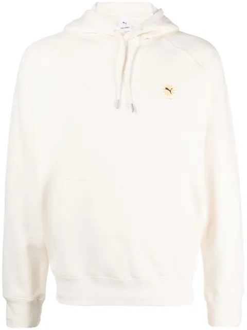 PUMA slogan-print drawstring hoodie Neutrals 538798