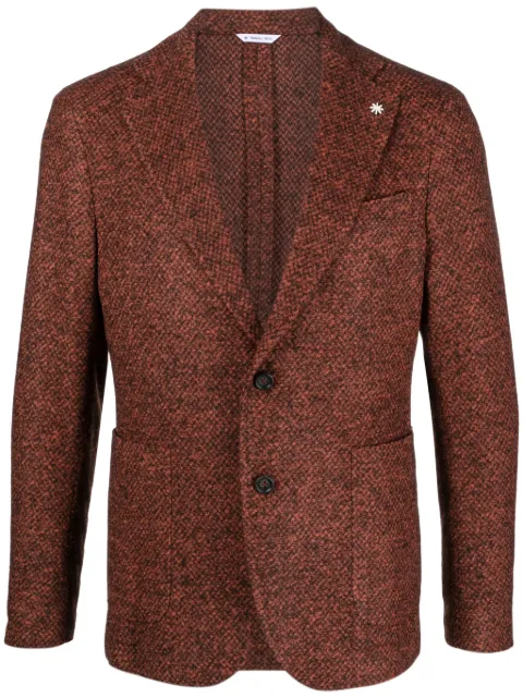 Manuel Ritz enamel-detail single-breasted blazer Orange 3532G2728M233762