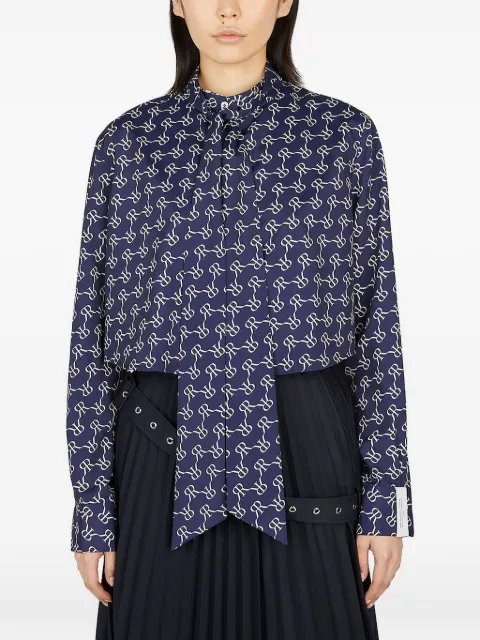 Rokh monogram-pattern shirt Blue R0CA274