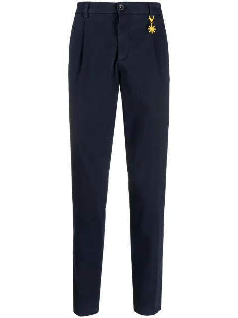 Manuel Ritz logo-charm gabardine skinny trousers Blue 3532P1428T233864
