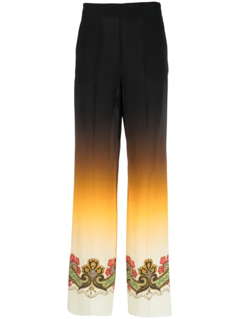 ETRO graphic-print straight-leg trousers Black 192074388