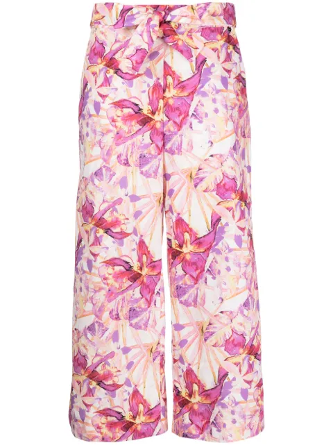 LIU JO floral-print cropped trousers Purple WA3109TS456