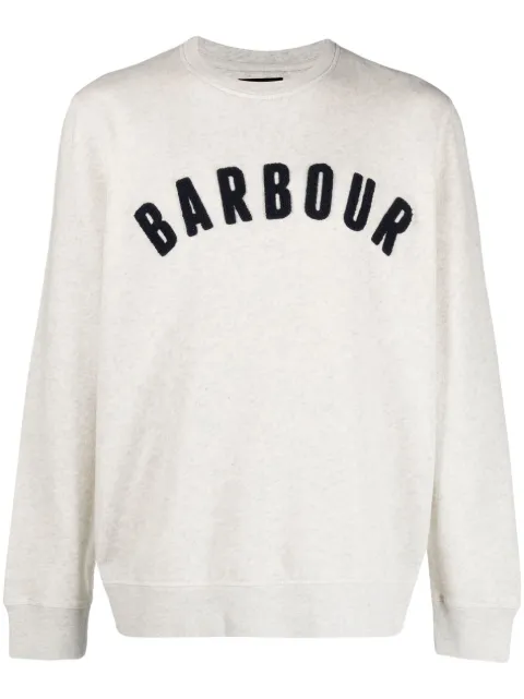 Barbour flocked-logo long-sleeve T-shirt Neutrals MOL0101BE54