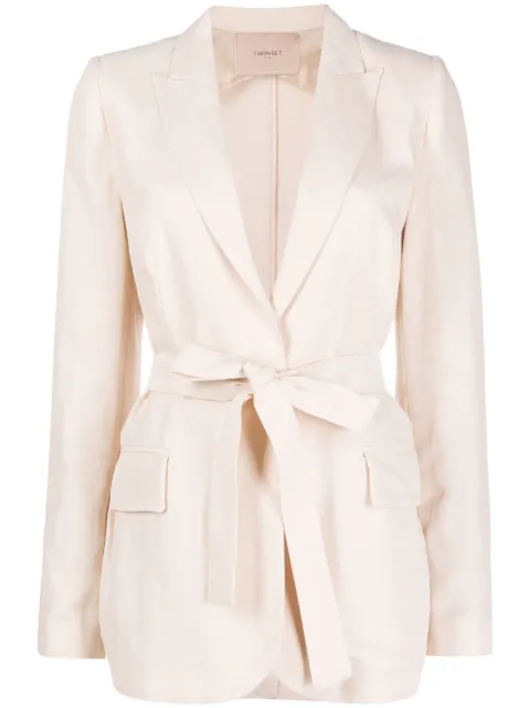 TWINSET single-breasted tied-waist blazer Pink 231TT2771