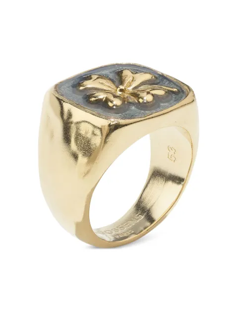 Goossens Talisman clover signet ring Gold GOOH21RI18YG