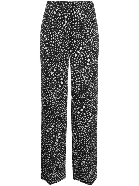 Stella McCartney star-print silk trousers Black 6400413BS355