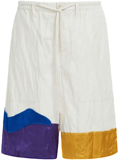 Marni graphic-print drop-crotch shorts White PUMU0229QSUTN906