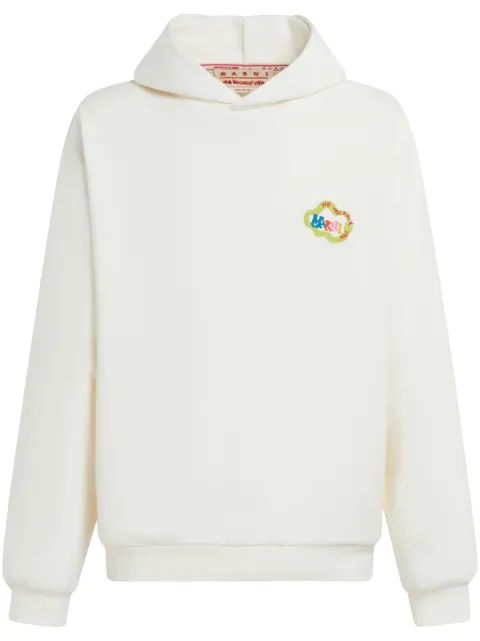 Marni logo-print hoodie White FUMU0067PBUSCV33