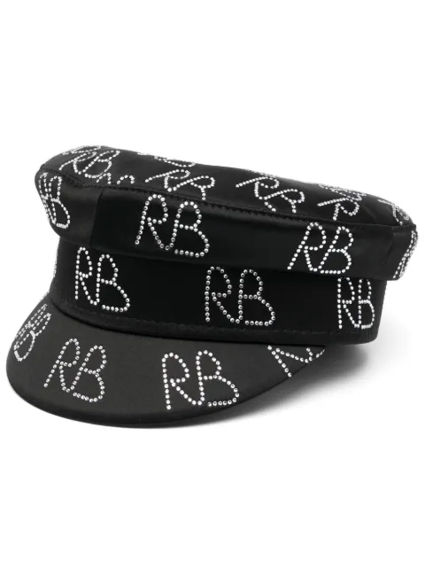 Ruslan Baginskiy crystal-embellished baker boy hat Black KPCDMDPTRBAKERBOY