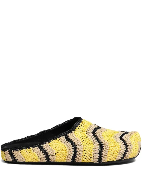 Marni Fussbett Sabot raffia slippers Yellow SBMR002800P5495
