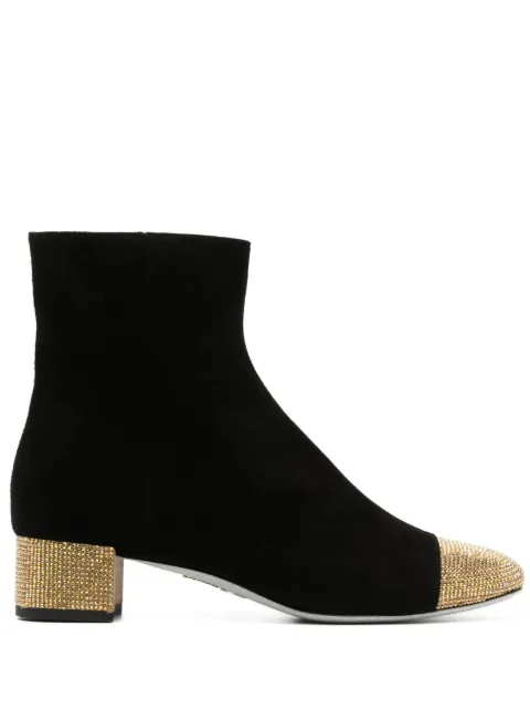 René Caovilla 40mm rhinestone-embellished suede boots Black C11852040C001V157