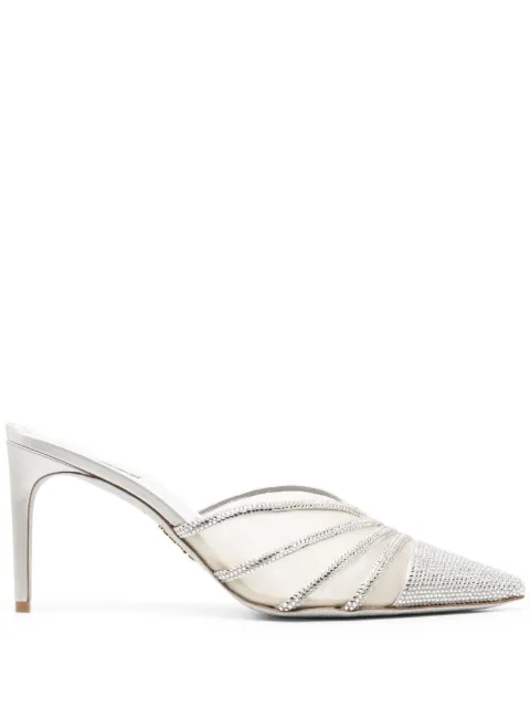 René Caovilla Bridal 80mm crystal-embellished mules Grey C11839080RV05V232