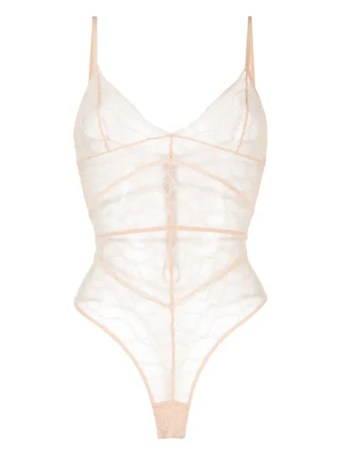 Kiki de Montparnasse Mon Cheri lace bodysuit Neutrals C001BD009