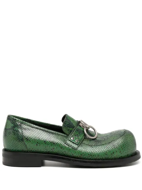 Martine Rose bulb-toe ring loafers Green MRSS231035LSM