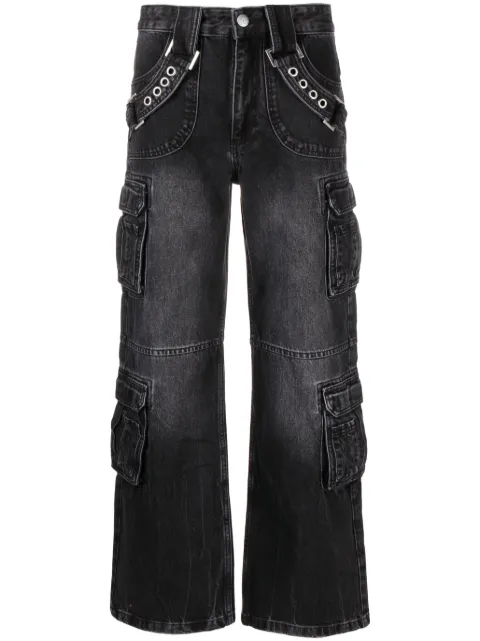 MISBHV Harness Strap cargo jeans Black 231W311