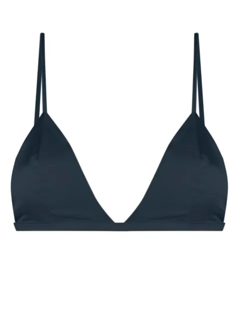 Kiki de Montparnasse triangle-cup silk bra Blue C001BR100