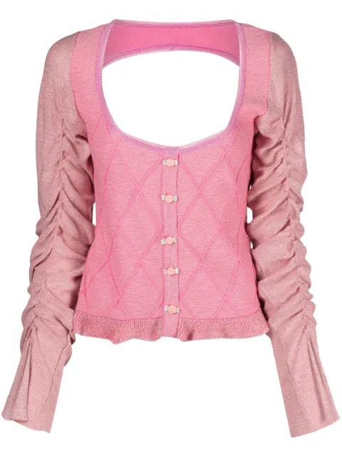 CORMIO Elena draped-sleeve cardigan Pink ELENACOTTONFRIZZANTE