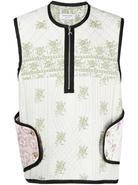 Marine Serre boutis floral-print armor gilet White T321FW22XU