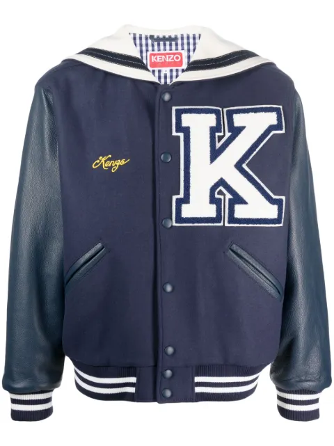 Kenzo logo-patch bomber jacket Blue FD55BL1339ON