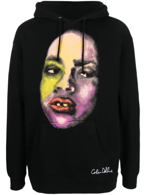 KidSuper graphic-print drawstring hoodie Black HDH2