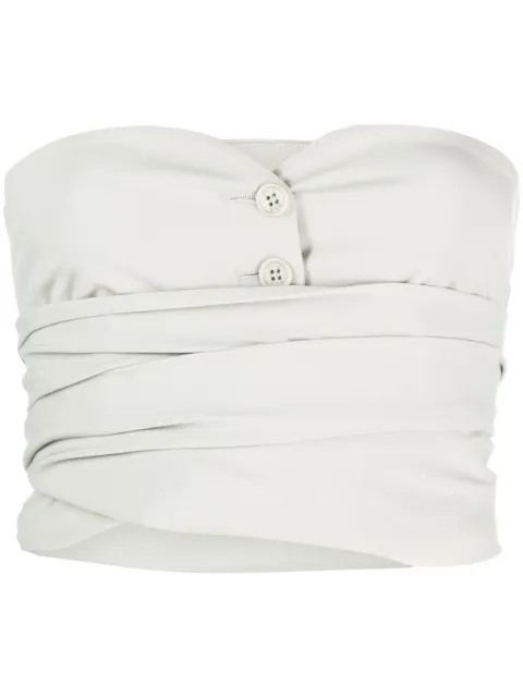 Philosophy Di Lorenzo Serafini wraparound strapless cropped top Grey A08112126
