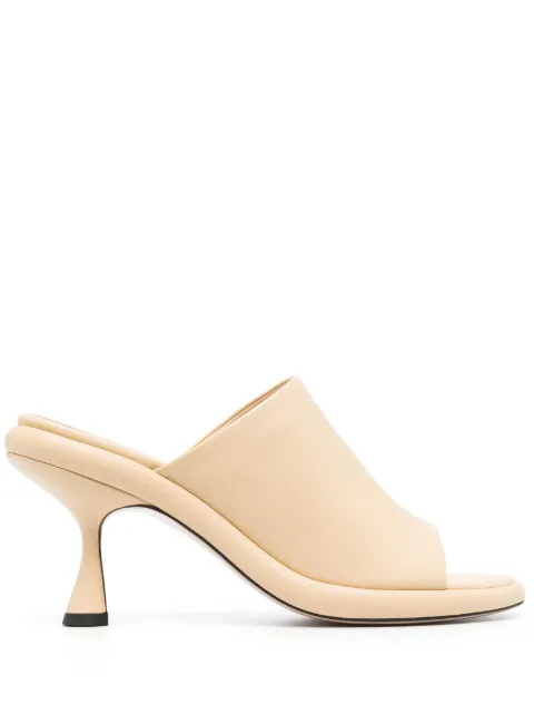 Wandler 80mm leather slip-on sandals Yellow 23202871201