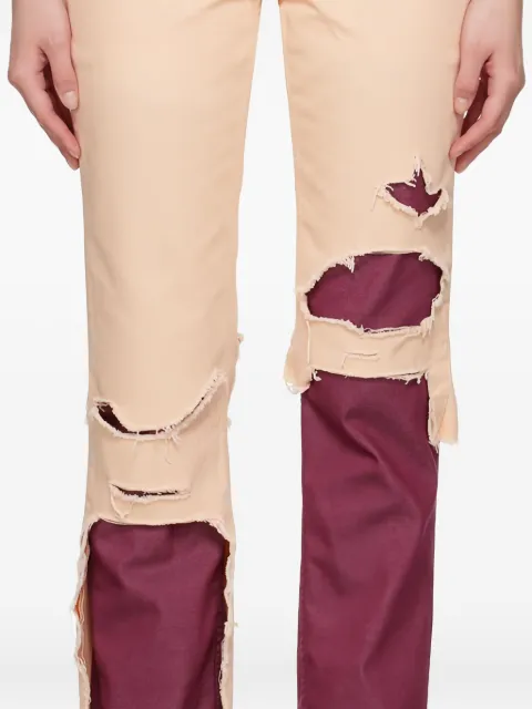 Raf Simons layered cotton jeans Neutrals 231W31110080