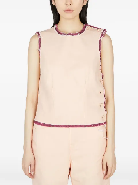 Raf Simons sleeveless frayed top Pink 231W24910080