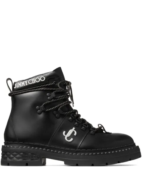 Jimmy Choo Marlow monogram hiking boots Black MARLOWHIKINGBOOTAWHBLACK