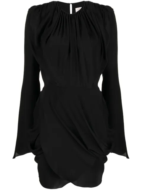 Materiel wraparound silk mini dress Black 754DRBK