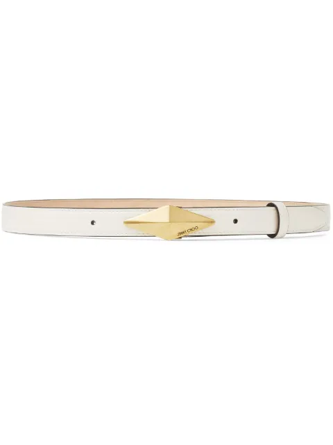 Jimmy Choo Diamond leather belt White DIAMONDCLASPBELTTBN