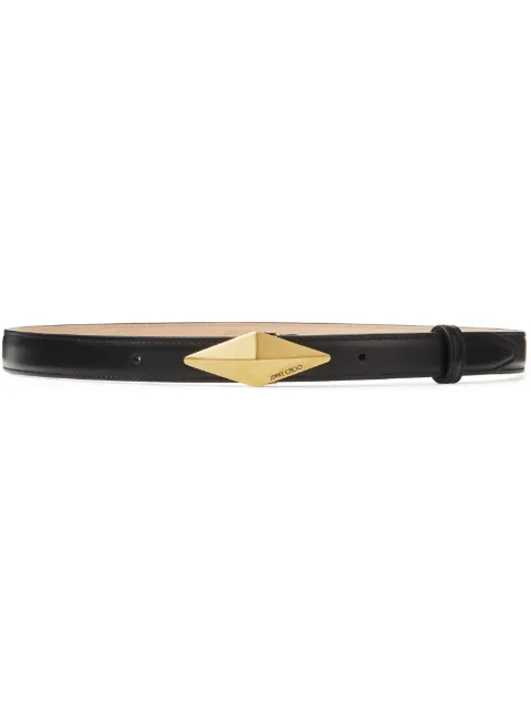 Jimmy Choo Diamond leather belt Black DIAMONDCLASPBELTTBN