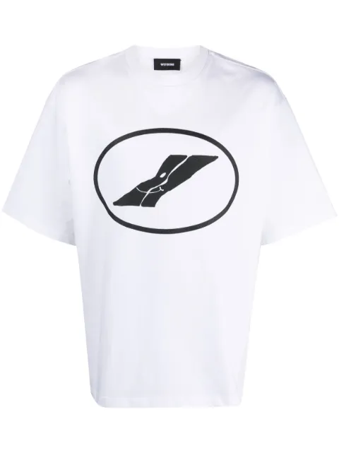 We11done logo-print cotton T-shirt White WDTT122832