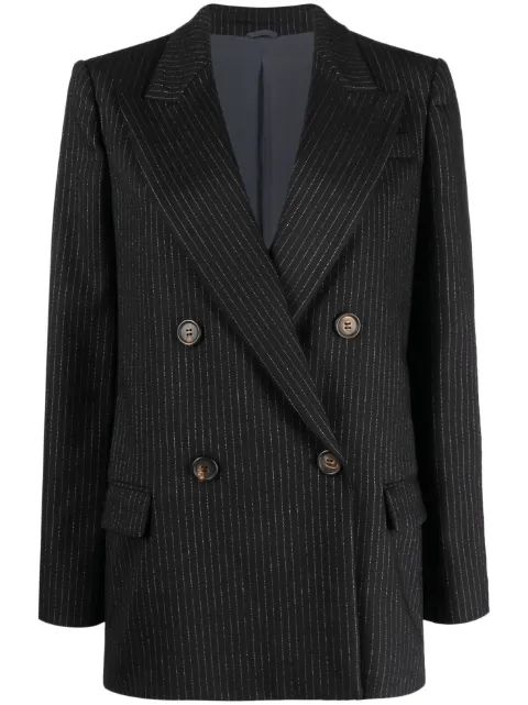 Brunello Cucinelli double-breasted wool blazer Black MB1002436C001