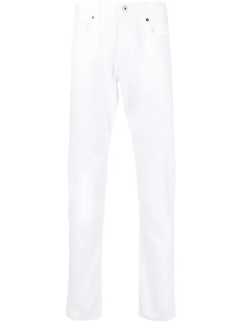 14BROS logo-patch straight-leg jeans White 12690A5122T5