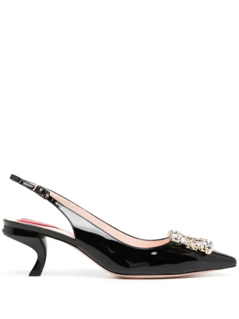 Roger Vivier Virgule Strass crystal-buckle pumps Black RVW63834500D1P