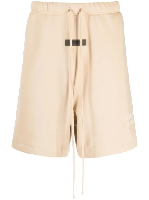 FEAR OF GOD ESSENTIALS drawstring cotton track shorts Neutrals 160BT222004F