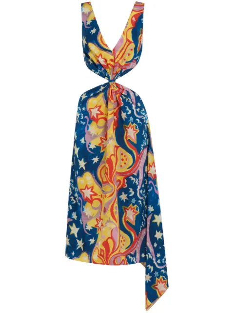 Marni star print midi dress Blue ABMA1059A0UTV977